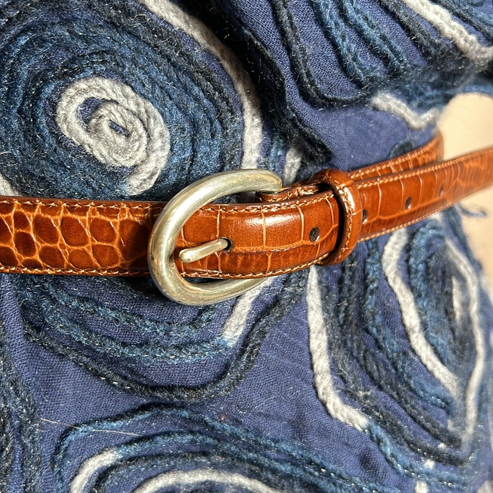 Lauren Ralph Lauren Italian Leather Brass Buckle Brown Belt size Large